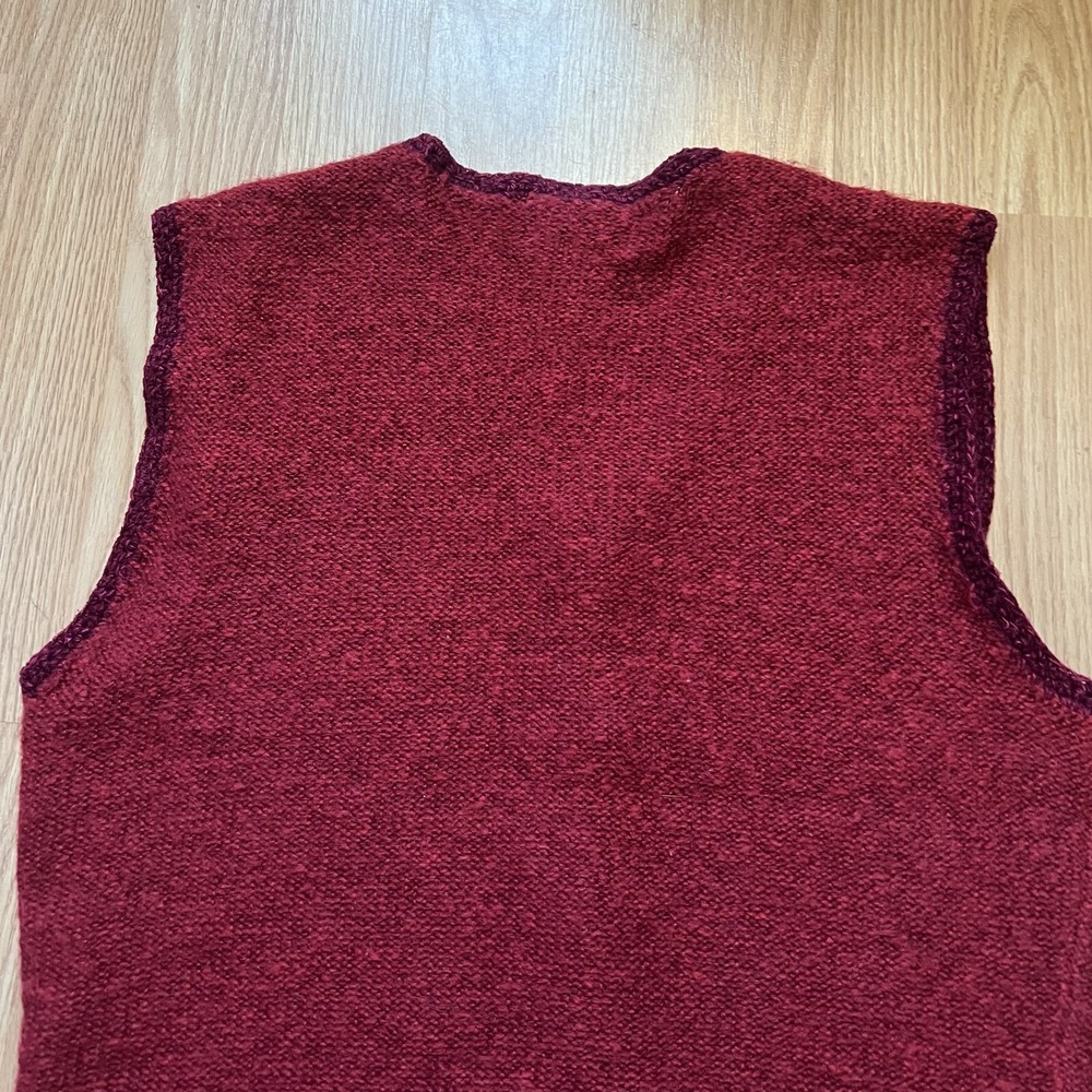 90s Susan Bristol Wool Blend Sweater Vest Hand Embroidered Womens Small Vintage - Picture 9 of 9